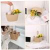 CHILDWEET Cotton Linen Woven Baskets Hand Woven Flower Basket Present Storage for Purse Khaki view 4