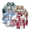 AIMAOMI Toddler Baby Boy Girl Fall Winter Clothes Plaid Flannel Shacket Long Sleeve Button Down Jacket Casual (Green, 5-6 Years) view 3