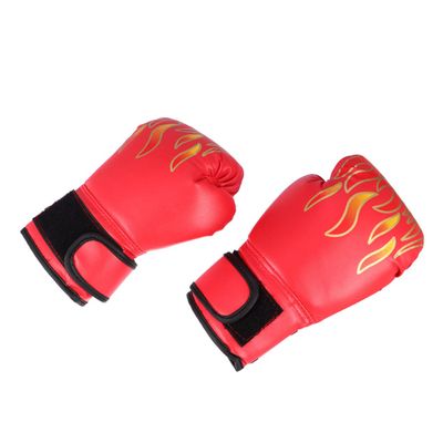 Anneome Boy Girl's Pu Boxing Gloves with Flame Pattern Breathable Training Mitts for Taekwondo Kickboxing and Sparring Random Color Durable Wear-Resistant Protective Gear