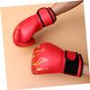 Anneome Boy Girl's Pu Boxing Gloves with Flame Pattern Breathable Training Mitts for Taekwondo Kickboxing and Sparring Random Color Durable Wear-Resistant Protective Gear view 2