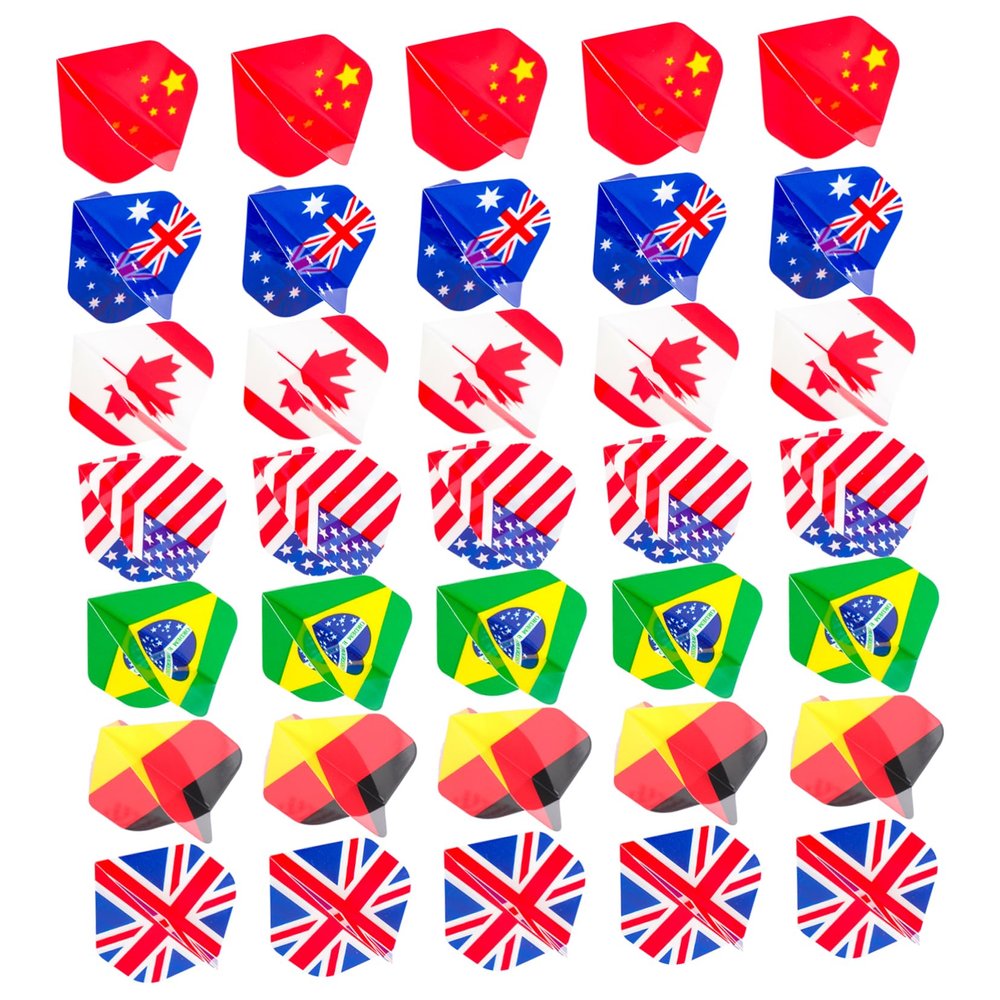 Anneome 27pcs Professional Dart Flights Lightweight Replaceable Wings Flag Designs Convenient Accessory for DIY Darts Portable and Pet Material