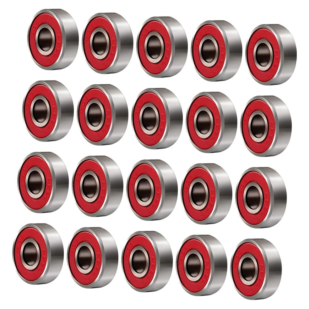 Anneome 20pcs Sealed Inline Roller Skate Bearings Rust Skateboard Wheel Bearings Precision for Smooth Performance and Durability Red