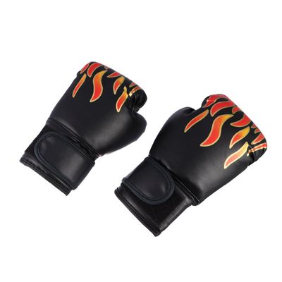Anneome Boy Girl Pu Boxing Gloves Flame Pattern Protective Training Mitts for Taekwondo Kickboxing Sparring Breathable Tear Resistant Comfortable Fit Random Color