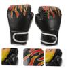 Anneome Boy Girl Pu Boxing Gloves Flame Pattern Protective Training Mitts for Taekwondo Kickboxing Sparring Breathable Tear Resistant Comfortable Fit Random Color view 3