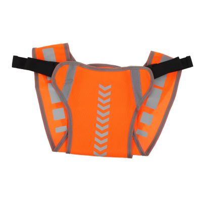 Anneome 1pc Reflective Running Cycling Vest for Night Safety High Visibility Orange Gear Breathable Quick-Drying Material for Jogging Hiking and Biking Activities
