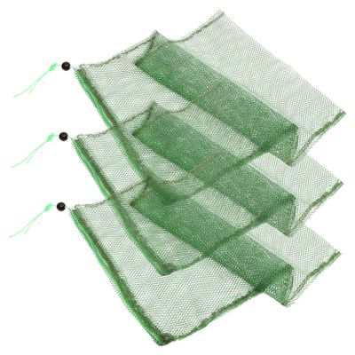 Anneome Fishing Accessories Kit 3pcs Fishing Mesh Bags Adhesive Mesh Bag Quick-Dry Material Safe and Easy to Carry Random Color