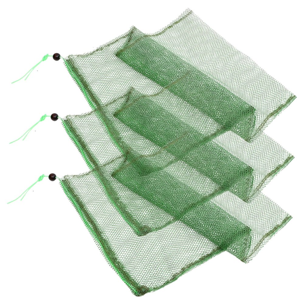 Anneome Fishing Accessories Kit 3pcs Fishing Mesh Bags Adhesive Mesh Bag Quick-Dry Material Safe and Easy to Carry Random Color