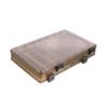 Anneome Hand-held Double Layer Fishing Bait Storage Box Plastic Tackle Organizer for Hooks Lures Accessories Portable Design Brown Compartments