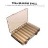 Anneome Hand-held Double Layer Fishing Bait Storage Box Plastic Tackle Organizer for Hooks Lures Accessories Portable Design Brown Compartments view 3