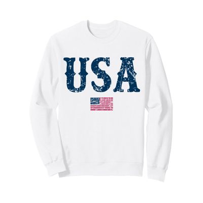USA United States of America American Flag July 4th Graphic Sweatshirt