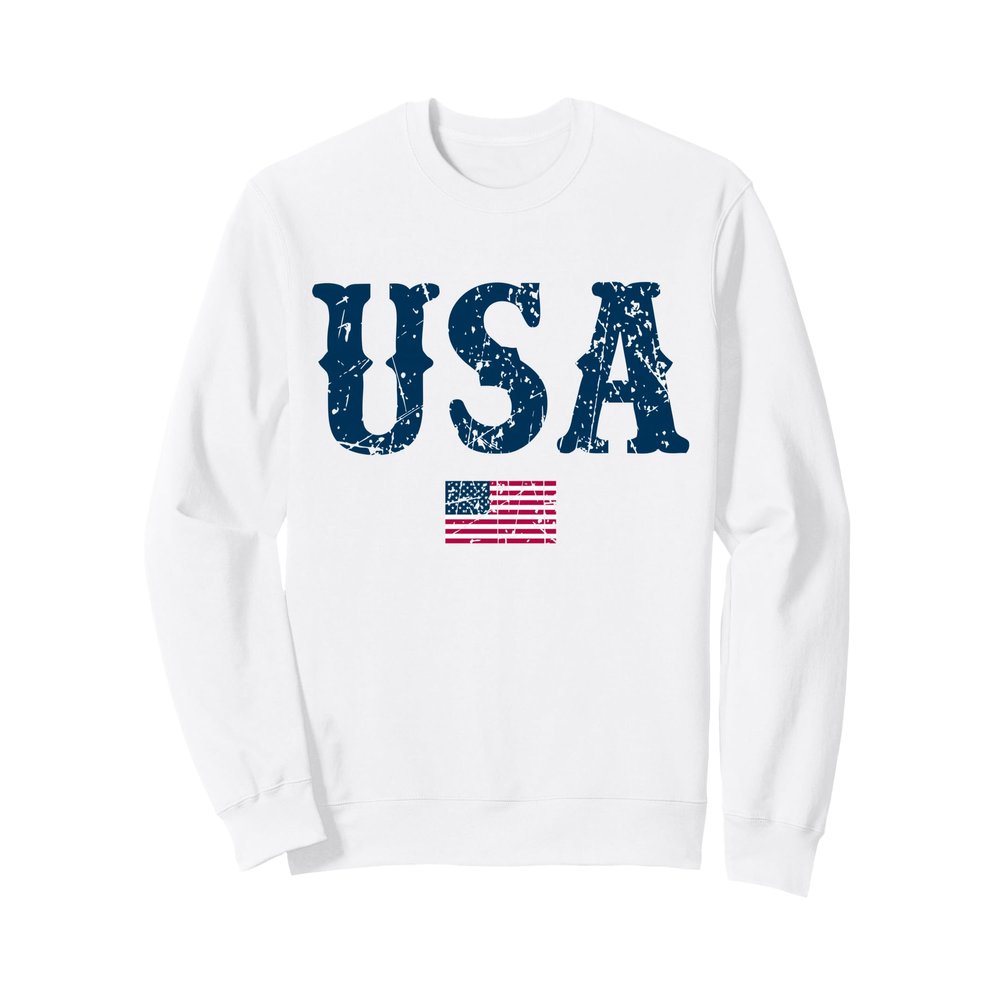 USA United States of America American Flag July 4th Graphic Sweatshirt