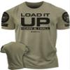 Gymish Lifestyle Load It Up Gym Workout Shirts for Men, Weightlifting Mens T-Shirt (XL Load It Up Military Green Branded) view 1