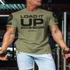 Gymish Lifestyle Load It Up Gym Workout Shirts for Men, Weightlifting Mens T-Shirt (XL Load It Up Military Green Branded) view 3