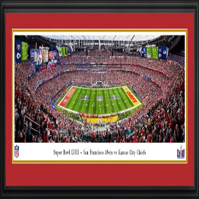 2024 Super Bowl, San Francisco 49ers vs Kansas City Chiefs - 44x18-inch Double Mat, Deluxe Framed Picture by Blakeway Panoramas