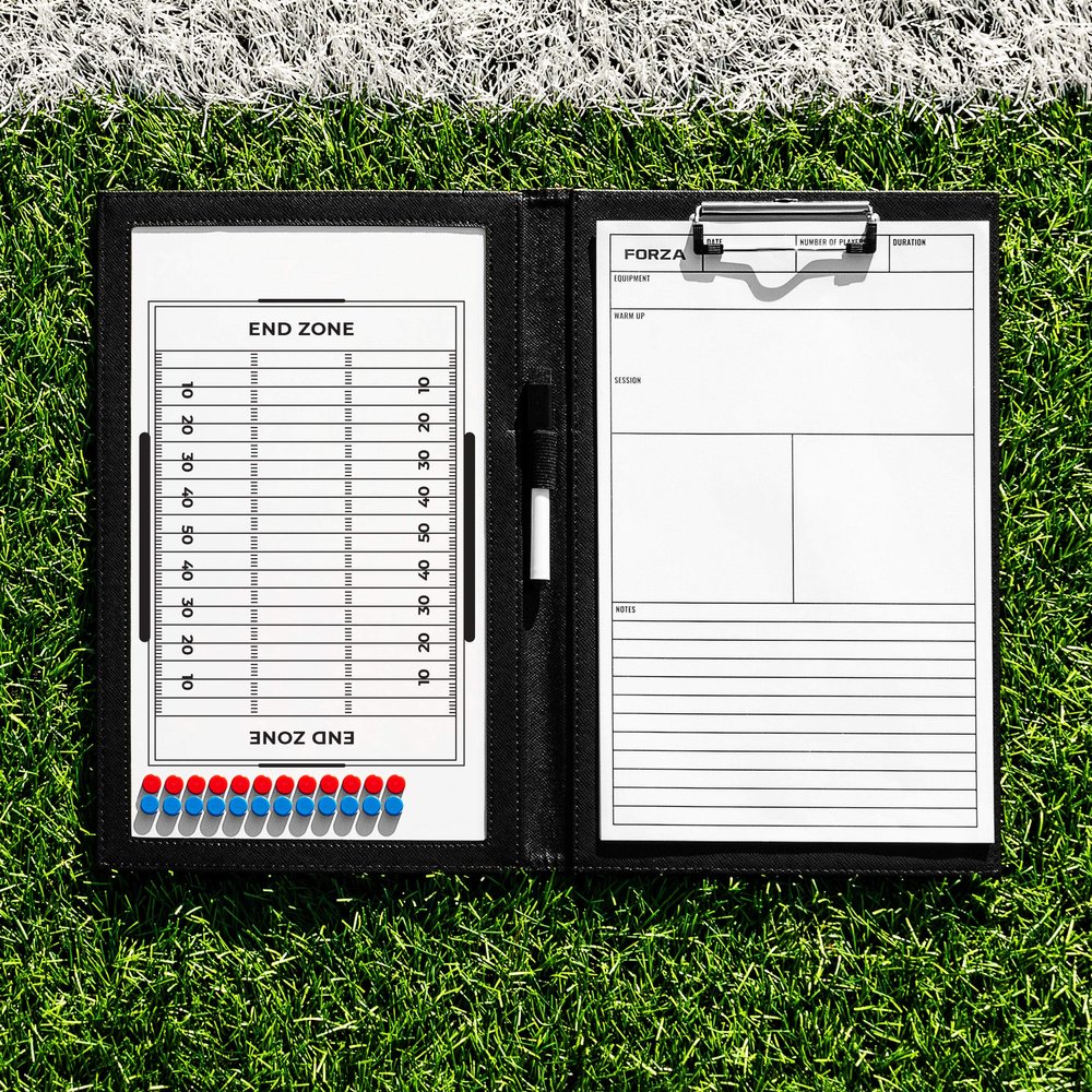 FORZA Magnetic Coaching Board | A4 Double-Sided Tactics Folder with Magnetic Markers, Pen & Eraser [13 Sport Options] (Football)
