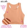 dELiA*s Girls Tank Tops - 2 Piece Soft Stretch Long Line Cami Bralette - Seamless Breathable Racerback Tank Tops for Girls, Size X-Large, Nude/White view 3