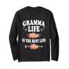 Gramma Life Is The Best Life Flower Mother's Day Grandma Long Sleeve T-Shirt view 1