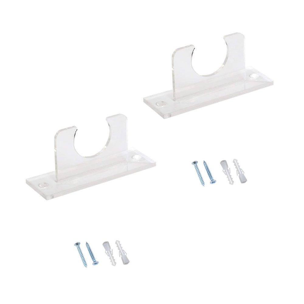 HANABASS 2pcs Wall-Mounted Baseball Bat Rack Durable Acrylic Display Holder for Softball and Hockey Sticks Space-Saving Design with Strong Stability