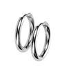 18GA F-136 Implant Grade Titanium 2mm Thick Hinged Round Hoop Earrings, Sold as a Pair (8mm Diameter, Silver Tone) view 1