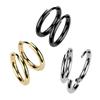 18GA F-136 Implant Grade Titanium 2mm Thick Hinged Round Hoop Earrings, Sold as a Pair (8mm Diameter, Silver Tone) view 3