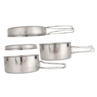 KOMBIUDA Stainless Steel Camping Cookware Lightweight Bowl Multi-Function Outdoor Cooking Utensils for Camping Hiking Picnic Barbecue
