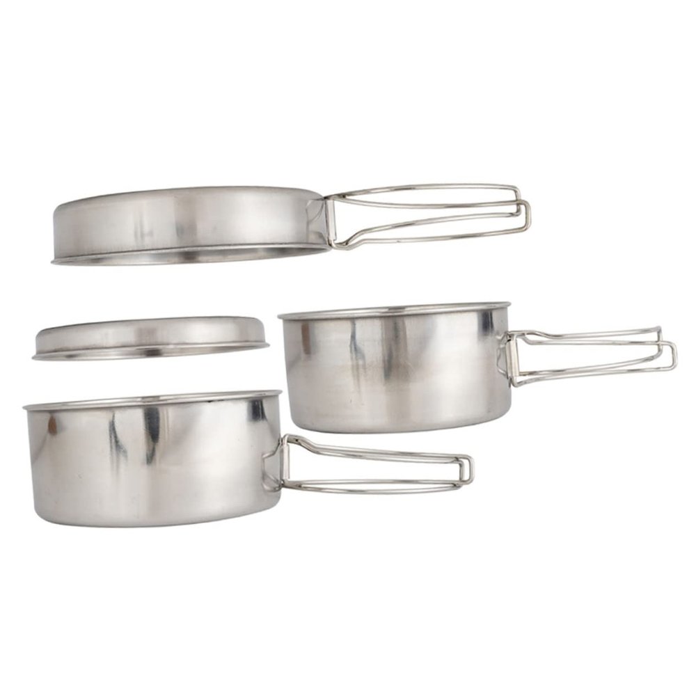 KOMBIUDA Stainless Steel Camping Cookware Lightweight Bowl Multi-Function Outdoor Cooking Utensils for Camping Hiking Picnic Barbecue