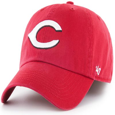 47 MLB Team Color Primary Logo Franchise Fitted Baseball Hat Cap, Unisex Adult - Cincinnati Reds - Red (Small)