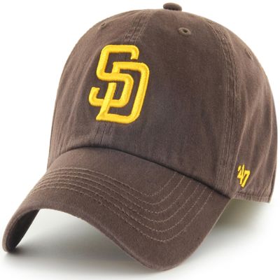 47 MLB Team Color Primary Logo Franchise Fitted Baseball Hat Cap, Unisex Adult - San Diego Padres - Brown (X-Large)