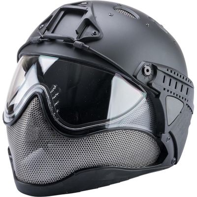 Evike Airsoft - WARQ Full Face Protection HeadPro System (Color: Black/Clear Lens)
