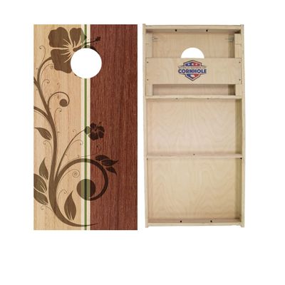 World Series of Cornhole Official Board Set - Professional Corn Hole Boards - Solid Wood 3/4" Baltic Birch Plywood - Handles/No Bounce - Pro Cornhole Boards - Hollis Surf Board