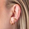 18GA F-136 Implant Grade Titanium CZ Crystal Lined 2mm Thick Hinged Round Hoop Earrings, Sold as a Pair (8mm Diameter, Silver Tone) view 4
