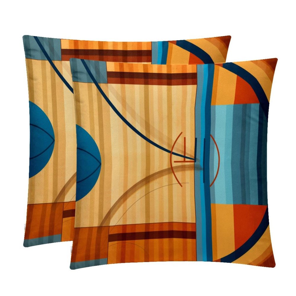 Decorative Pillow Covers,Throw Pillow Covers,Basketball Game Sport Pillow Covers 18x18 in,2-Pc