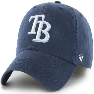 47 MLB Team Color Primary Logo Franchise Fitted Baseball Hat Cap, Unisex Adult - Tampa Bay Rays - Navy (Small)