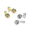 18GA 316L Stainless Steel Hammered Ball Stud Earrings, Sold as a Pair (6mm, Gold Tone) view 3