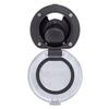 Ambassador Marine Recessed Shower- Black Cup with Stainless Steel Lid, Small Black Sprayer, 6' Stainless Steel Hose - 136-0048-KP-W view 4