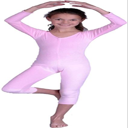 212 Main Girls Velvet Unitard Pink - Large 10-12