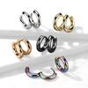 18GA 316L Stainless Steel 3mm Thick Hinged Round Hoop Earrings, Sold as a Pair (8mm Diameter, Silver Tone) view 3