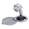 Ambassador Marine Recessed Shower- Chrome Cup with Stainless Steel Lid, Small Chrome Sprayer, 6' White Rubber Hose - 136-0040-CW-W view 3