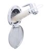 Ambassador Marine Recessed Shower- Chrome Cup with Stainless Steel Lid, Hammer-Head Warm White Sprayer, 10' White Rubber Hose - 136-0044-CW-W view 1