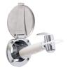 Ambassador Marine Recessed Shower- Chrome Cup with Stainless Steel Lid, Hammer-Head Warm White Sprayer, 10' White Rubber Hose - 136-0044-CW-W view 2