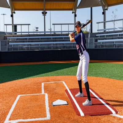 Portolite - Half Length Batting Mat - SpikeTek - Home Plate Hitting Mats - Blue