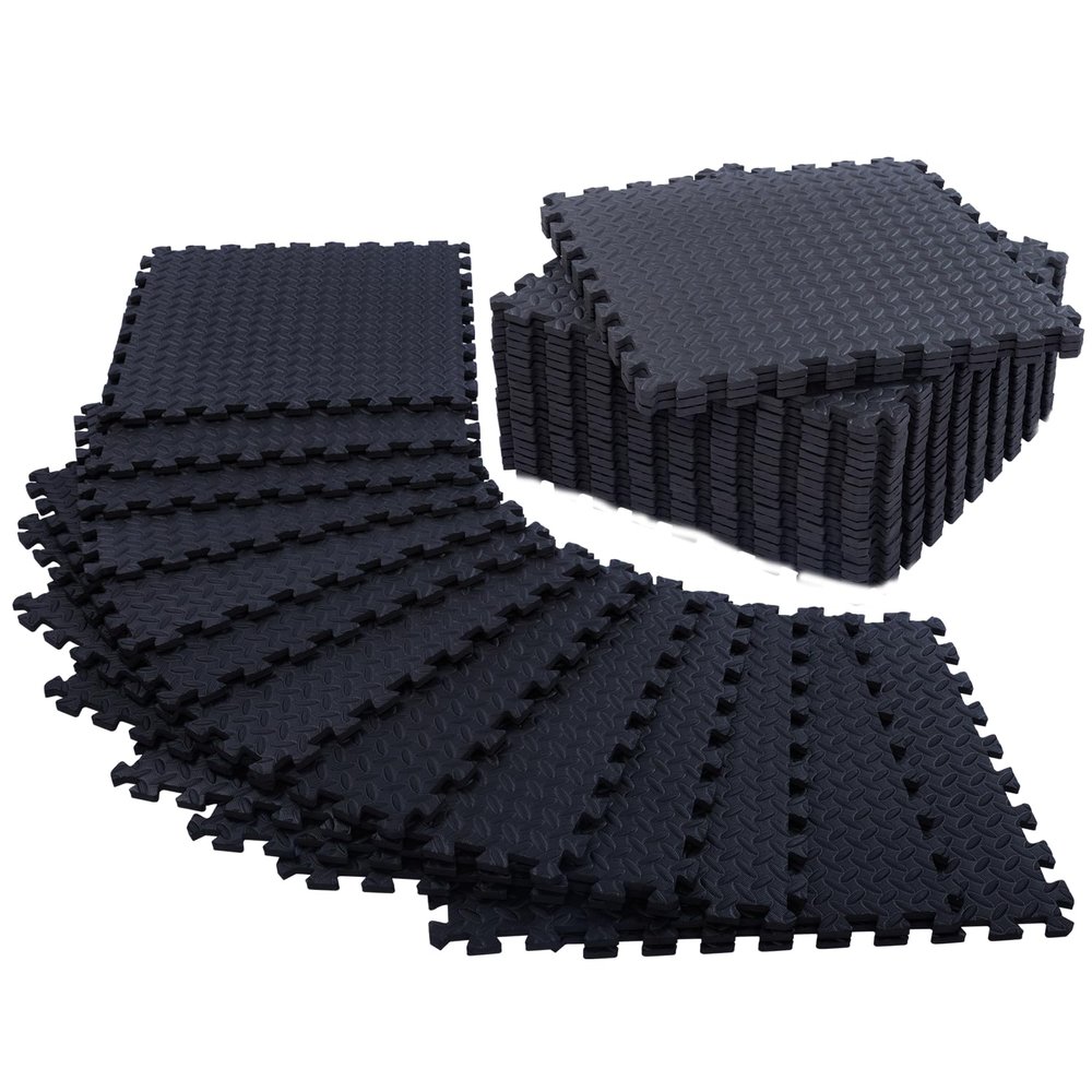 24 Pack, 96 SQFT - 24" x 24" - 1/2" Extra Thick Floor Exercise Mat for Home Gym or Floor Padding - High-Density EVA Interlocking Foam Floor Tiles for Gym Equipment, Play Area | Yoga, Cardio, Weights