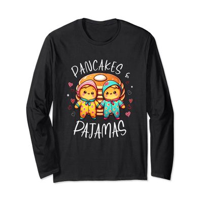 Pancake Pals Cute Breakfast Foodie Pajama Party Long Sleeve T-Shirt