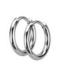 18GA 316L Stainless Steel 2mm Thick Hinged Round Hoop Earrings, Sold as a Pair (10mm Diameter, Silver Tone) view 1