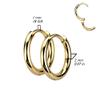 18GA 316L Stainless Steel 2mm Thick Hinged Round Hoop Earrings, Sold as a Pair (10mm Diameter, Silver Tone) view 2