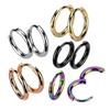 18GA 316L Stainless Steel 2mm Thick Hinged Round Hoop Earrings, Sold as a Pair (10mm Diameter, Silver Tone) view 3