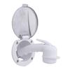 Ambassador Marine Recessed Shower- Arctic White Cup with Stainless Steel Lid, Small Arctic White Sprayer, 6' Stainless Steel Hose - 136-0048-AW-W view 2