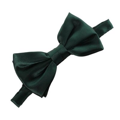My Lello Classic Boy's Pre- Tied Satin Adjustable Bow Tie Solid Formal Tuxedo Style - Hunter Green