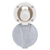 Ambassador Marine Recessed Shower- Warm White Cup with Stainless Steel Lid, Small Warm White Sprayer, 10' White Rubber Hose - 136-0047-WH-W view 4