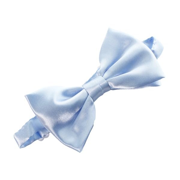My Lello Classic Boy's Pre- Tied Satin Adjustable Bow Tie Solid Formal Tuxedo Style - Dusty Blue
